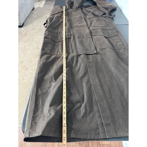 Outback Trading Co. Men's Brown Oilskin Duster Coat Size M - Picture 10 of 11